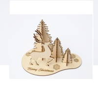 Puzzle 3D en bois poli créatif, pendentif de Noël, décoration de maison pour les fêtes, cadeaux, souvenirs, en contreplaqué, style antique Delarchi