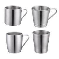 Ensemble de tasses à double paroi en acier inoxydable 304, qualité alimentaire, 6-10 pièces, contemporain, compatible lave-vaisselle, pour bière et vin, cuisine, vente en gros, personnalisable