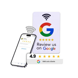 PVC TAG Plaque Autocollant Époxy 120*120Mm Dynamique QR Code NTAG 213 Porte NFC Sans Contact Business Double <span class=keywords><strong>Fréquence</strong></span> Google Review Card - Product Image 2