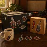Lot d'autocollants personnalisés pour guitare de rock, en vinyle mat découpé, résistant à l'eau, design de groupe, pour guitare, ordinateur portable, coque de téléphone, carnet, tasse, cadeau