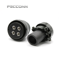 Connecteur circulaire électrique industriel fileté femelle 4 broches, série PSCCONN MS5015 MS3106A 32-17S, prise haute tension droite