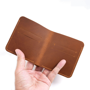 クレイジーホース本物の革折りたたみ財布男性用ビンテージスタイルショート牛革スクエア財布チケットホルダー父の日ギフト - Product Image 6