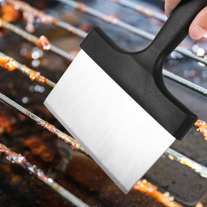 Spatule de barbecue multifonctionnelle, spatule de nettoyage, grattoir pour plaque de cuisson, gadget de cuisine, <span class=keywords><strong>outil</strong></span> de barbecue en acier inoxydable pour le camping en plein air - Product Image 6