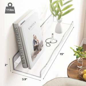 Étagère murale multifonctionnelle en acrylique à effet vague, pour rangement de salle de bain, décoration murale, cuisine, chambre, design injecté unique - Product Image 3