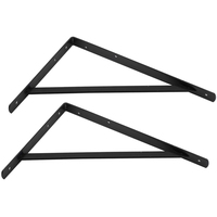 Support d'étagère en angle robuste pour truss, support diagonal, noir mat thermolaqué, fixation murale, forme en L robuste
