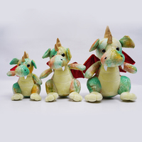 Peluches vertes Dragon dinosaure peluche ailes griffe nouveau Design PP coton doux animaux en peluche pour enfants en gros Option cadeau