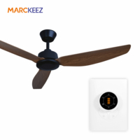 Ventilateur de plafond commercial Marckeez 220V, pales en ABS, 52 pouces, design silencieux et économe en énergie, moteur BLDC, ventilateur décoratif pour la maison