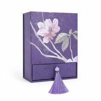 Boîte à bijoux rectangulaire rigide personnalisée avec fermeture éclair, finition mate, en papier d'art, pour emballage cadeau