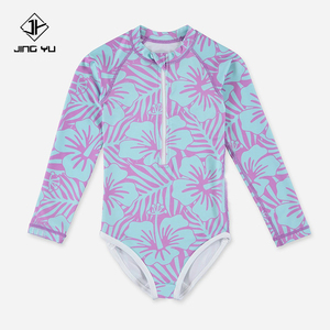 Maillot de bain une pièce pour enfants, imprimé bohème, fermeture éclair, personnalisé OEM, nylon de haute qualité, maillot de bain pour filles - Product Image 1