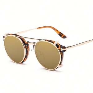 Gafas de Sol Retro 2025 para Hombre y Mujer, Lentes Redondas Extraíbles, Doble Capa, Estilo Steampunk, Plegables - Product Image 6
