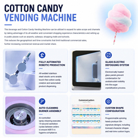 Machine à barbe à papa entièrement automatique de 32 pouces, écran tactile, distributeur automatique de barbe à papa pour centres commerciaux