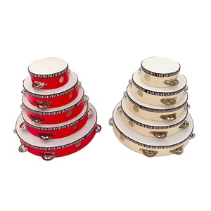 Orff tamburello doppia fila 4 \ "6 \" 7 \ "8 \" 10 \ "applaudendo tamburello campana accessorio batterista - Product Image 1