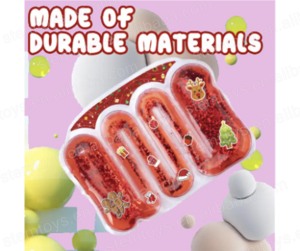 ใหม่ล่าสุดถุงบาร์น้ำแวววาวขนาดเล็กถุงพีวีซีบรรเทาความดันบีบของเล่นเพื่อการศึกษาในรูปแบบคริสต์มาส - Product Image 6