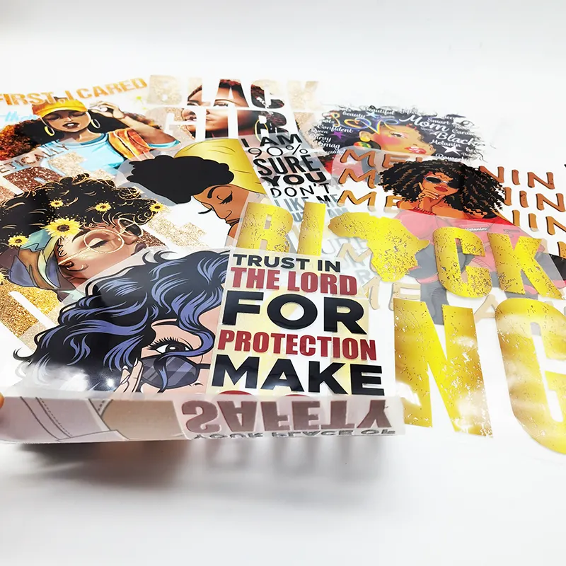 Black women girl lady model design pronto per la stampa dtf print transfers custom iron on transfer printing per magliette