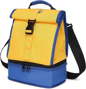 Sac isotherme de pique-nique Portable écologique robuste extensible réutilisable isolé boîte à lunch fermeture éclair travail voyage bandoulière - Product Image 1