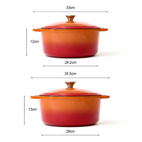 Ensemble de casseroles en fonte émaillée à stabilité thermique exceptionnelle, résistant au four, style américain, avec couvercle, pour toutes les cuisines