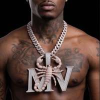 Nuevo Colgante de Lujo de Moissanita Escorpión de Plata 925 Personalizado para Hombre, Estilo Hip-hop 3D, Antidescoloración, Ideal para Uso Diario en la Calle