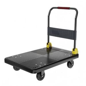 300kg Foldable Industrial <b>Flat</b> <b>Bed</b> Hand Cart Steel <b>Trolley</b> Swivel Push Dolly Warehouse Loading Transport - Product Image 3