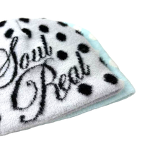 Bonnet en tricot jacquard à pois style streetwear, bonnet d'hiver doux, moelleux et extensible, couvre-chef personnalisé avec logo, vente en gros