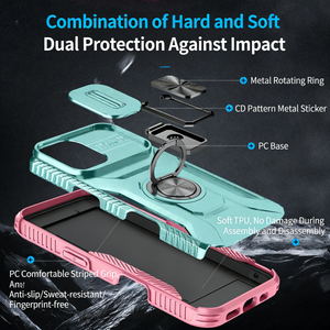 Funda de TPU y PC con Anillo Soporte para <span class=keywords><strong>iPhone</strong></span> 17 Plus, 16E, 16 Pro <span class=keywords><strong>Max</strong></span>, 15 Plus, 13, 12 Mini, 11, X, <span class=keywords><strong>XS</strong></span>, XR, con Soporte para Coche y Cubierta Trasera para Teléfono - Product Image 3