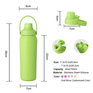 Bouteille d'eau isotherme à double paroi en acier inoxydable 304 de haute qualité avec couvercle à ouverture rapide et poignée - Product Image 5
