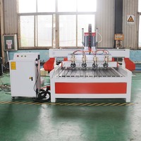 Multi têtes 6/8/10/12 broche 4 axes routeur cylindre plat bois rotatif cnc routeur gravure pour pieds de table escalier