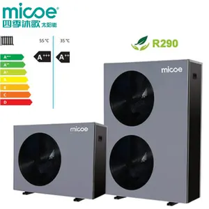 Micoe Europe Factory price A+++ scop r290 r32 air source heat pump -25 degree floor heat system DC inverter heat pomp CE KEYMARK