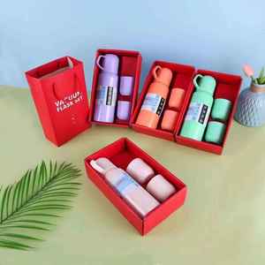 Caramel-colored 304 Stainless Steel Vacuum Insulated Mug Three Lids Large Capacity Leak-proof Modern Design High-value Portable - Product Image 1