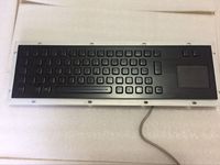Clavier à trackball industriel robuste en acier inoxydable noir, étanche IP65, avec pavé tactile, clavier filaire