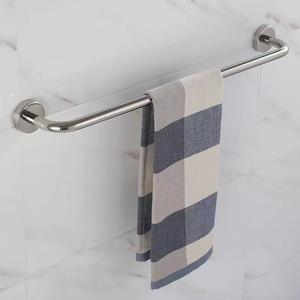 Porte-serviettes mural simple en fer extra-épais, doré, moderne, sans perçage, pour salle de bain d'hôtel - Product Image 1