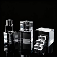 HBL vente en gros clair plusieurs tailles bloc de Cube de cristal vierge pour 3D Laser graver matériel Photo bloc de gravure Laser