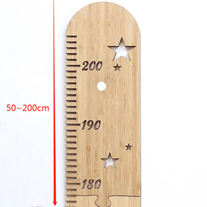 Règle de hauteur en <span class=keywords><strong>bois</strong></span> de haute qualité pour enfants, règle de hauteur de croissance en <span class=keywords><strong>bois</strong></span> à motif d'étoile pour enfants - Product Image 6