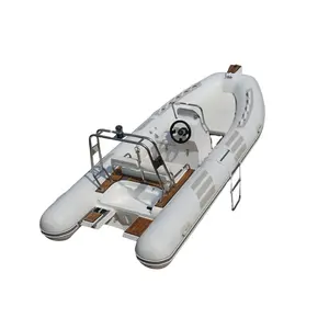 Rib Inflatable RIB 4.8M Fiberglass Inflatable With High Speed Outboard Motor Boat For Sale