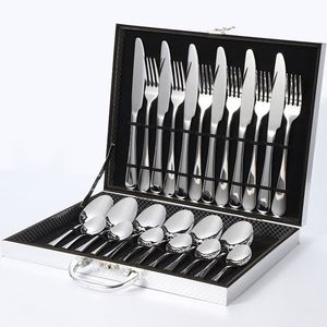 Promotion 24 Piece Gold Flatware Sets Luxury Silverware Stainless Steel Cutlery Set Hotel - Product Image 1