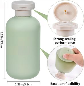 Bouteille de shampooing en plastique HDPE vert mat à toucher doux avec logo personnalisé, 200 ml, 300 ml, 500 ml, pour emballage de lotion cosmétique avec pompe - Product Image 5