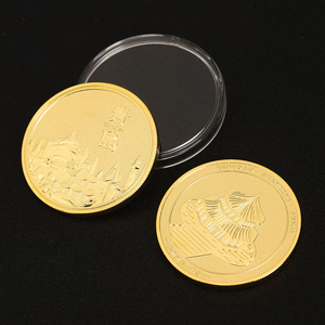 Moneda Conmemorativa del Sagrado Corazón de Jesús, Bañada en Oro, con Bajorrelieve del Sagrado Corazón, Artículo Coleccionable, Regalo - Product Image 1