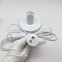 Cordon d'alimentation pour éclairage certifié SAA, vente en gros d'usine, avec vis métalliques, fil tressé en tissu blanc, prise AU et base de lampe de table
