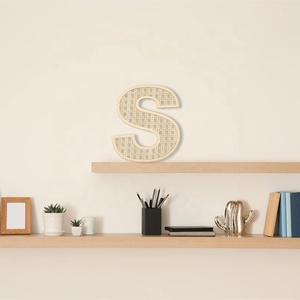 Rattan in legno rustico lettere per la decorazione della parete <span class=keywords><strong>di</strong></span> casa dipinta <span class=keywords><strong>di</strong></span> matrimonio Nursery segno per Baby Shower - Product Image 2