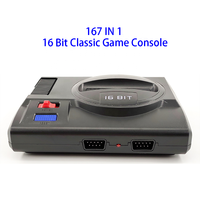 Console de jeu vidéo classique 16 bits avec 167 jeux intégrés, sortie AV TV et deux manettes pour mini-joueur