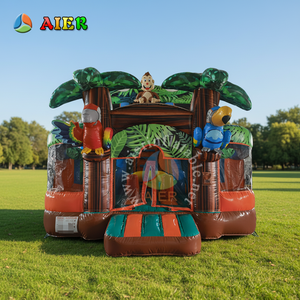 Château gonflable géant en PVC sur le thème de <span class=keywords><strong>la</strong></span> forêt AIER avec toboggan pour les locations de fêtes pour enfants - Product Image 1