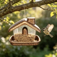Tempat Makan Burung Bentuk Rumah Menawan Dekorasi Taman Luar Ruangan Tempat Makan Burung Gantung
