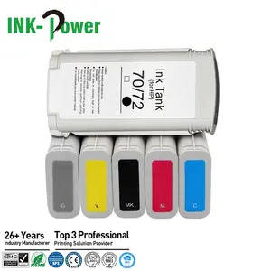 Tinta-potência 70 72 c9403a c9448a, compatível com cartucho de tinta de inkjet de cor para hp hp70 hp72 desigjet t790 t1110 t1200 t1300 impressora