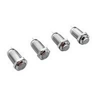 Interrupteur à bouton-poussoir momentané auto-réinitialisable en laiton nickelé, étanche, avec anneau lumineux LED haute luminosité de 10 mm