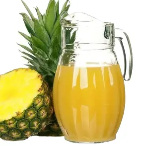 Fabrika fiyat şerit göbek cam içme sürahi 1.5L ananas suyu içecek su çay sürahi ile kapak kolu içecek züccaciye