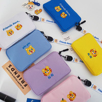 Dompet Koin Kartun Korea Lucu untuk Anak Perempuan, Dompet Kecil dengan Ritsleting, Kantong Poliester, Tempat Ponsel, Uang Receh, Tas Mini Genggam