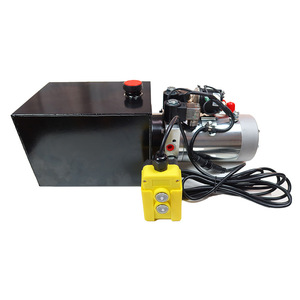 Groupe hydraulique 12V 24V 1.6Kw 4L 6L 8L 10L 12L avec réservoir de carburant pour camions bennes, système DC simple ou double action - Product Image 1