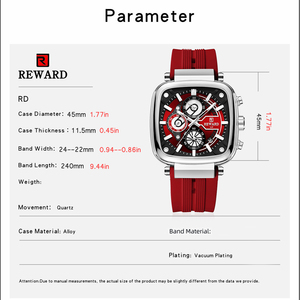 REWARD RD831509M Montres pour hommes Quartz Analogique Étanche Lumineux Date <span class=keywords><strong>Montre</strong></span>-bracelet Bracelet en silicone <span class=keywords><strong>Montre</strong></span> décontractée de luxe pour hommes - Product Image 3