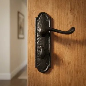 Most Selling <b>Black</b> Iron Lever Door Handle With Backplate Classic Design For Bedroom <b>Bathroom</b> Living Room Available For Sale - Product Image 6
