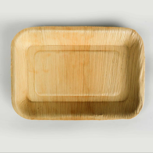 6x9 Inch Areca Leaf <b>Tray</b> Eco Friendly Disposable Biodegradable Palm Leaf Serving <b>Tray</b> for <b>Snacks</b> Food Catering Bulk Supplier - Product Image 1