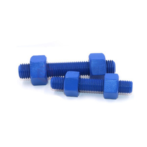 Nhẹ M12 M14 M16 thép carbon thép c1010 <span class=keywords><strong>c1035</strong></span> c1045 10b21 scm435 PTFE lớp phủ ren <span class=keywords><strong>Stud</strong></span> <span class=keywords><strong>Bolt</strong></span> chủ đề Thanh với Nut DIN 975 - Product Image 2